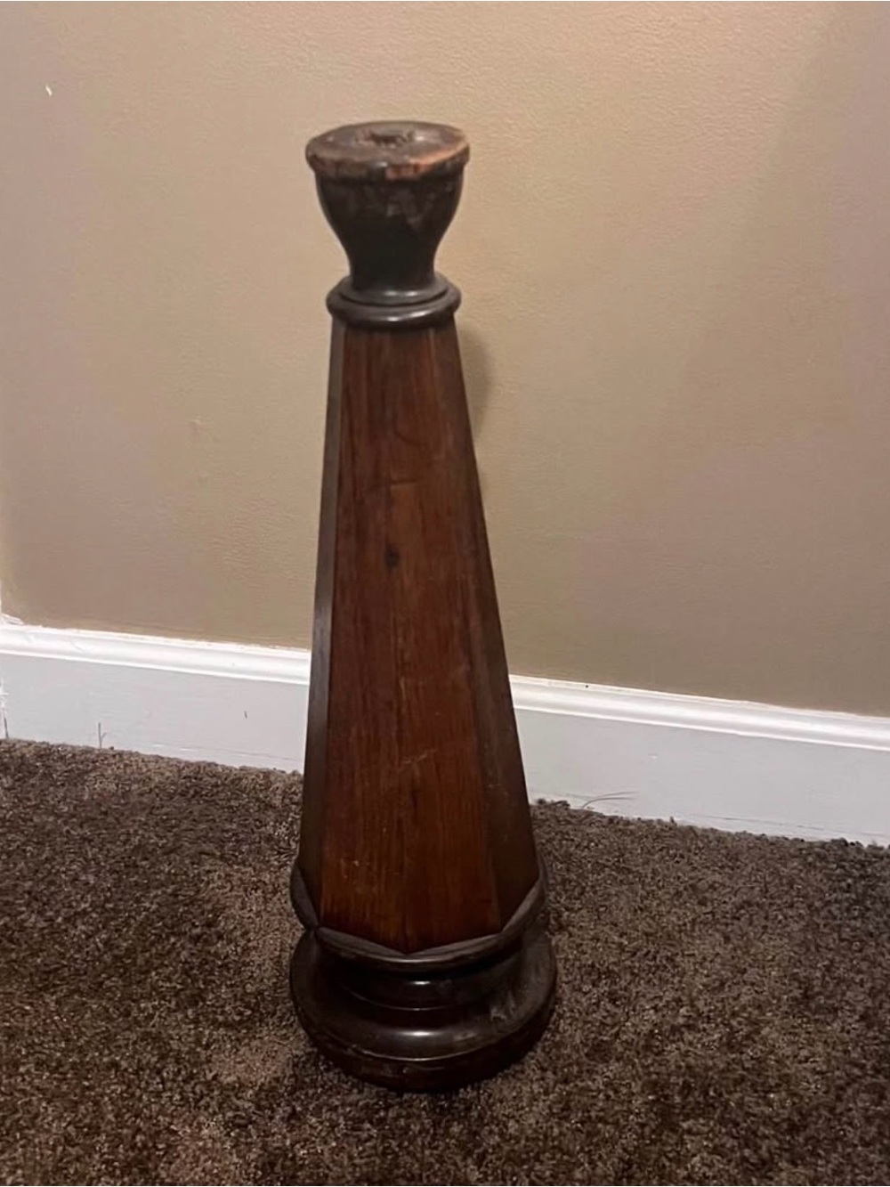 Decorative Wooden Pedestal Column - Brown